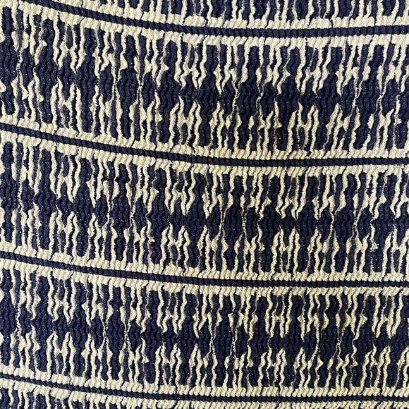 Max Edition Smocked Jacquard Sleeveless Mini Dress Navy and Cream Size Small - Picture 6 of 8